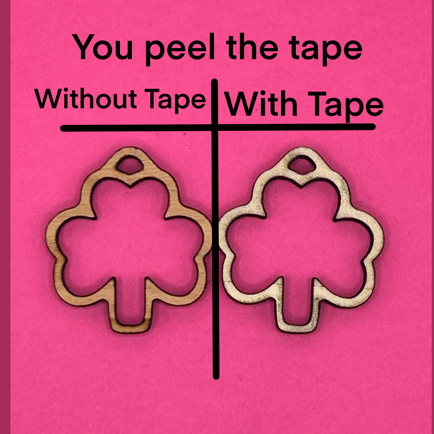 Blank shamrock wooden bezels