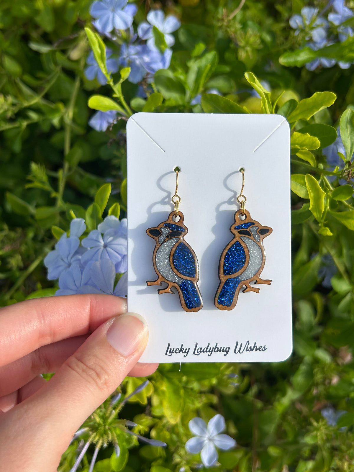 Blue Jay earrings