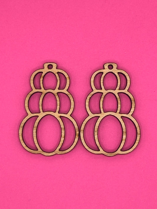 Blank 3 stack pumpkin wooden bezels