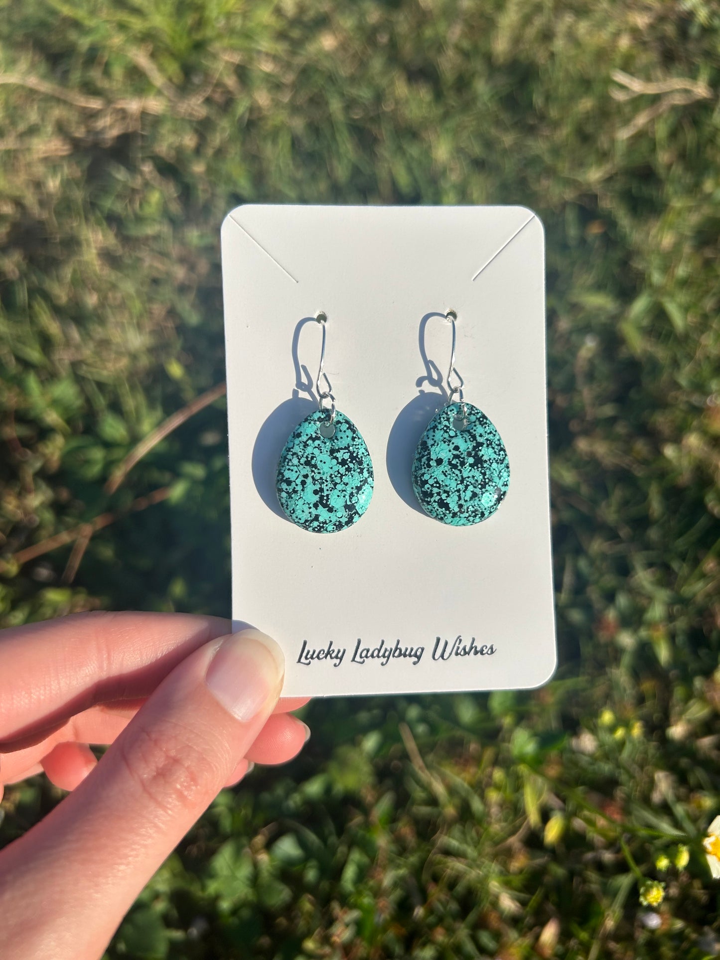 Speckled egg earrings