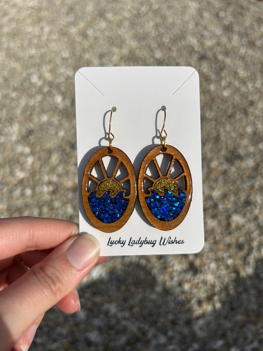 Sun Wave Oval earrings