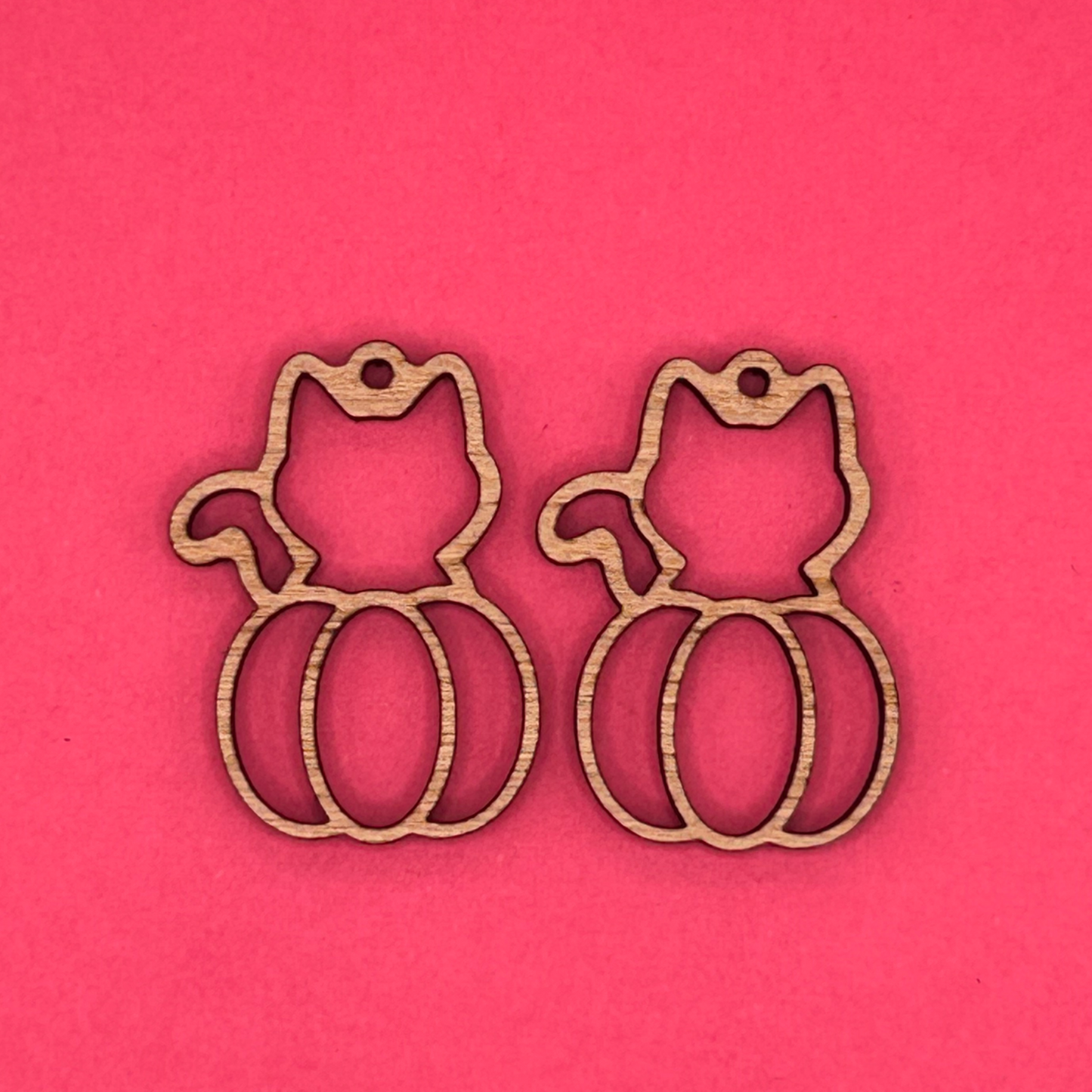 Blank Cat Pumpkin wooden bezels
