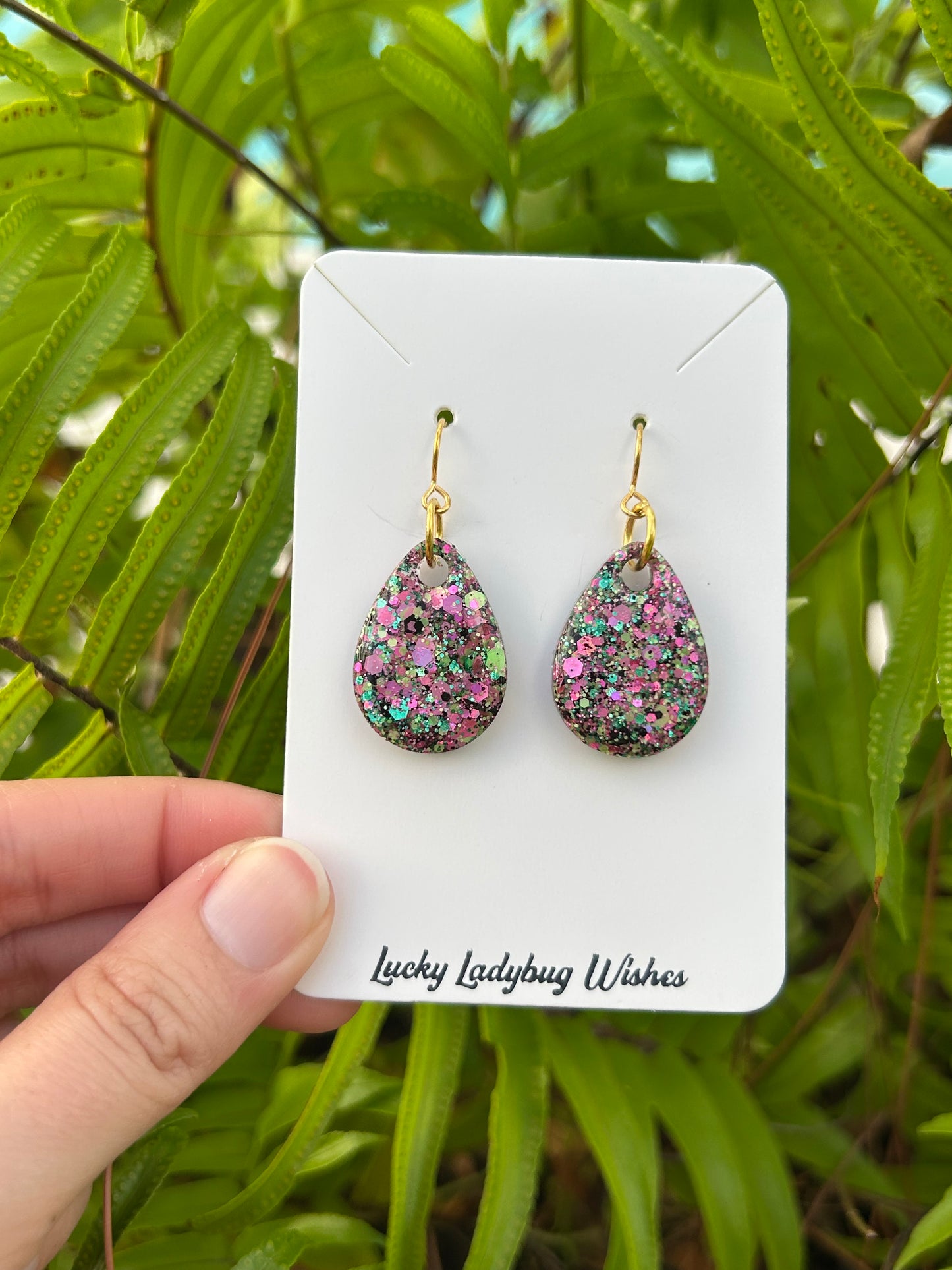 Small Watermelon Moonshine earrings