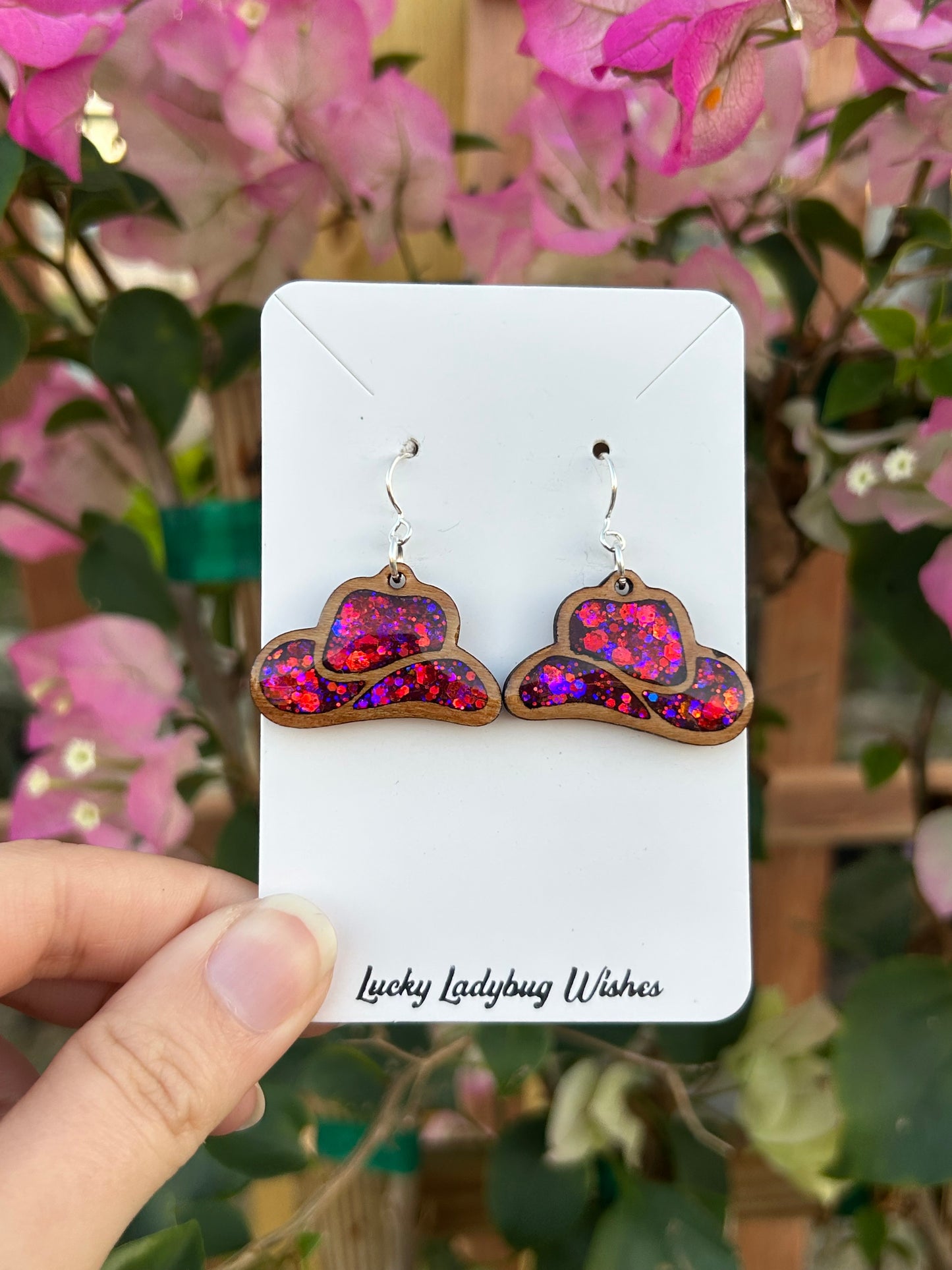 Valentines Cowgirl Hat earrings