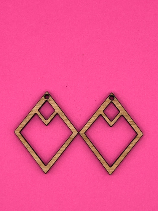 Blank diamond cut wooden bezel