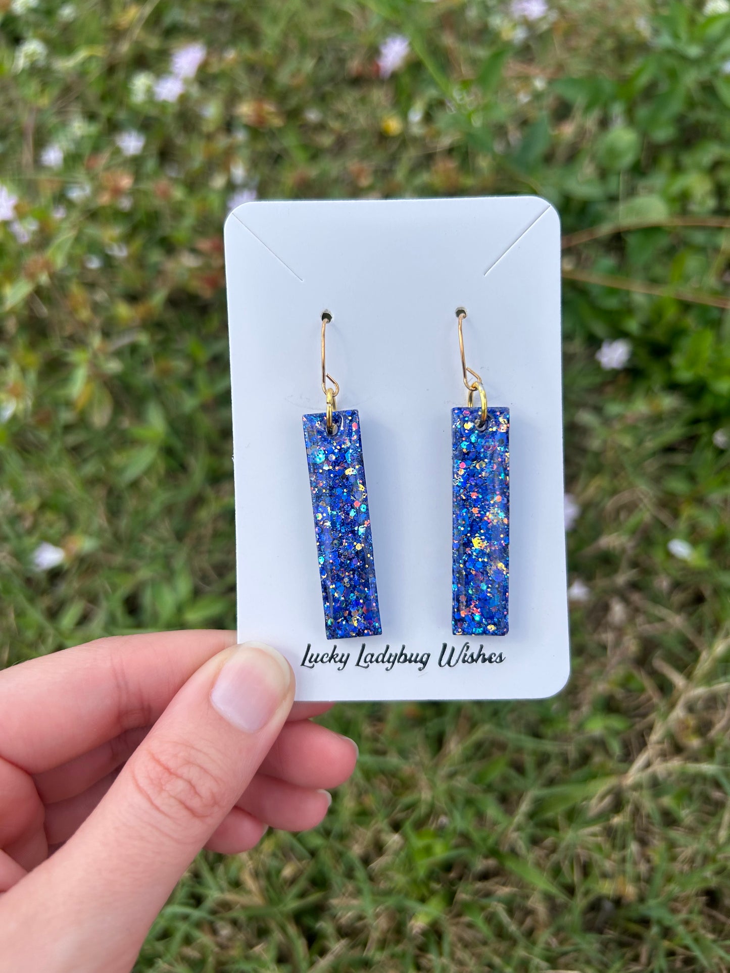 Small Blue jay earrings