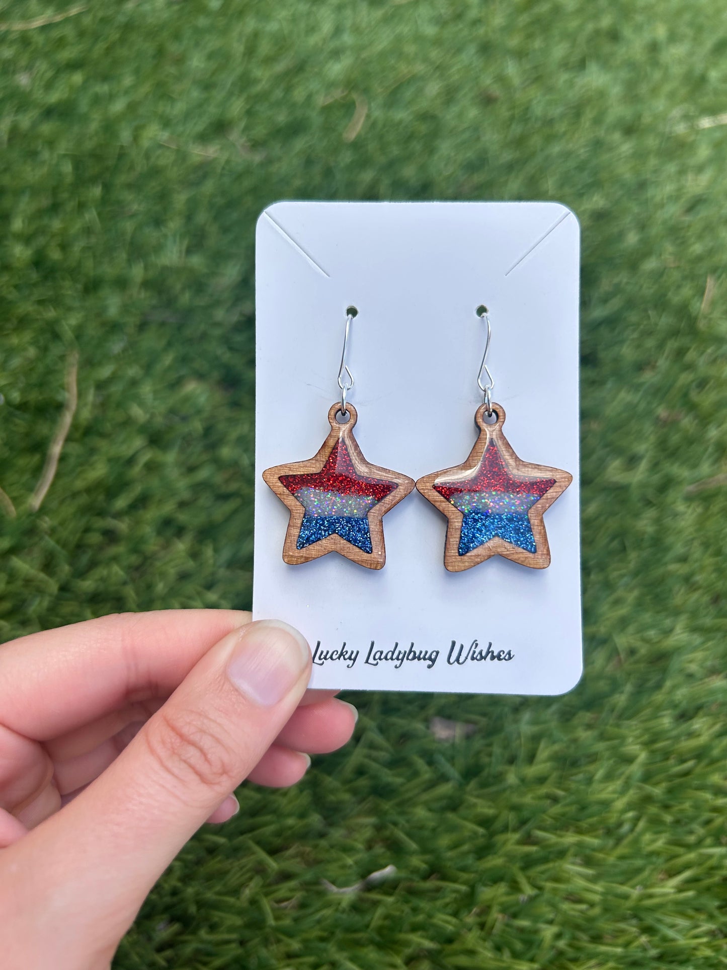Star wooden earrings