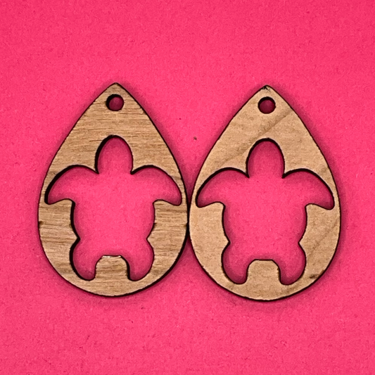 Blank Turtle Teardrop wooden bezels