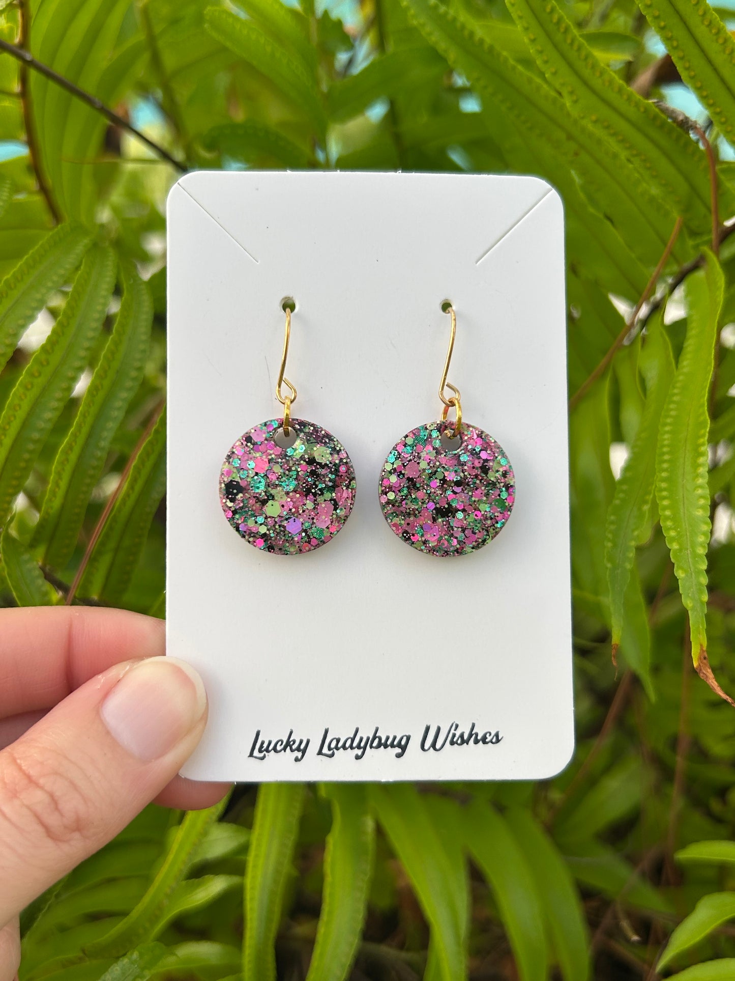 Small Watermelon Moonshine earrings