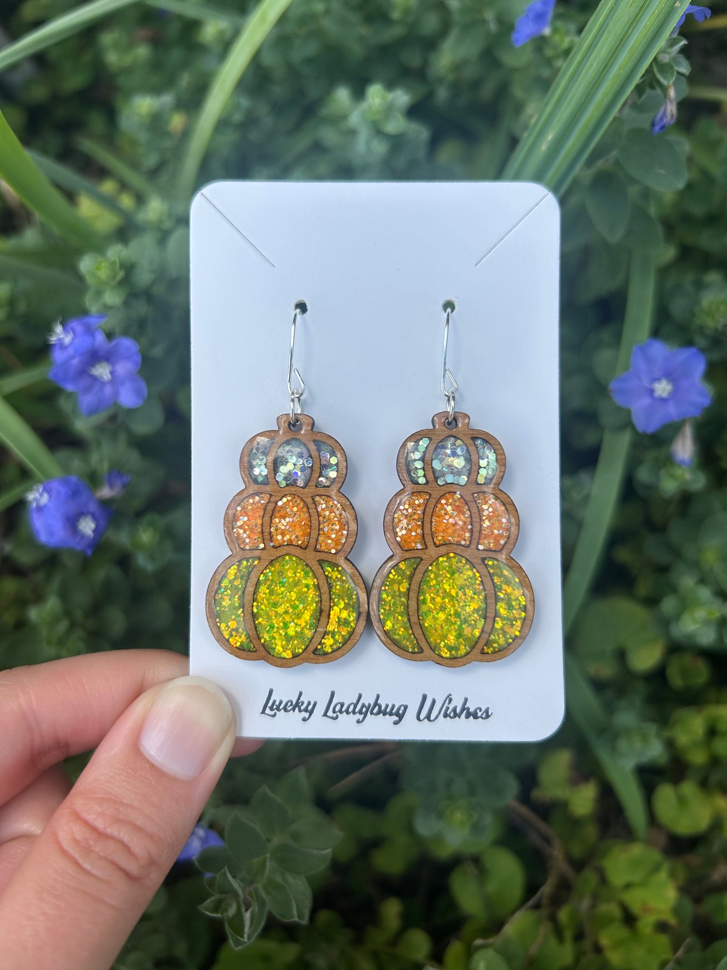 3-stack pumpkin earrings
