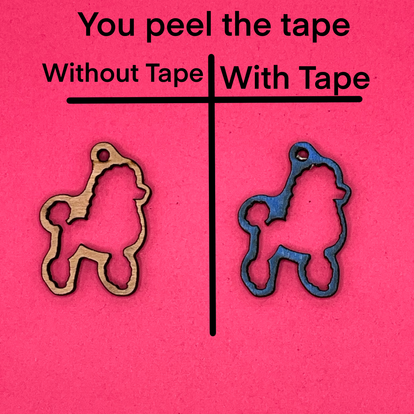 Blank Poodle wooden bezels
