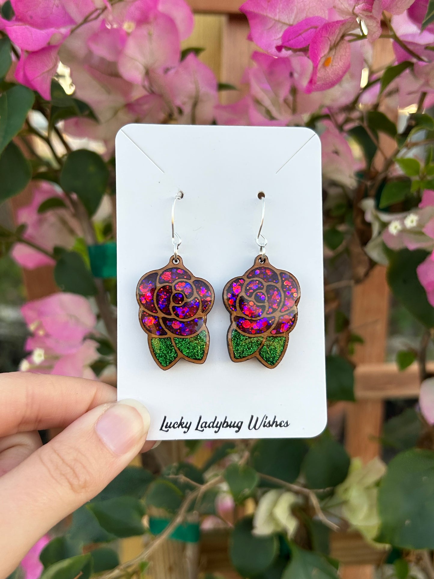 Rose earrings