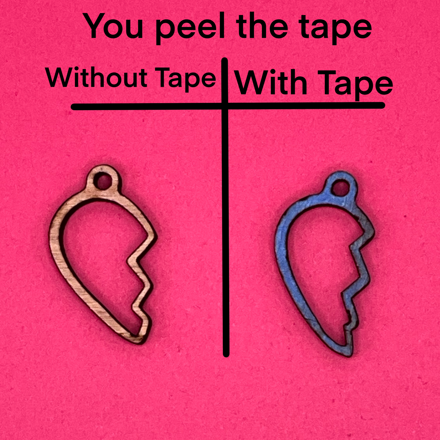 Blank Broken Heart wooden bezels