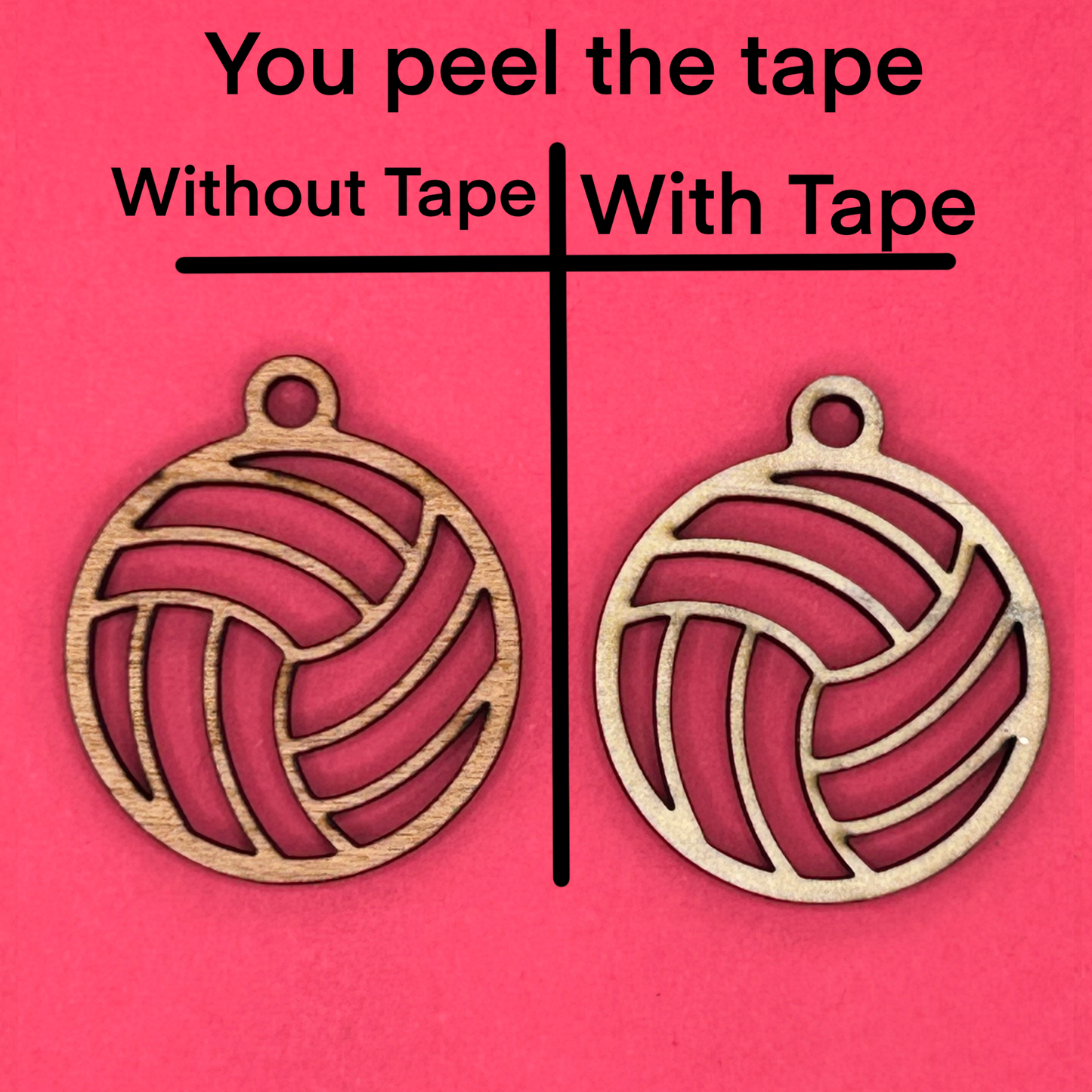 Blank Volleyball wooden bezels
