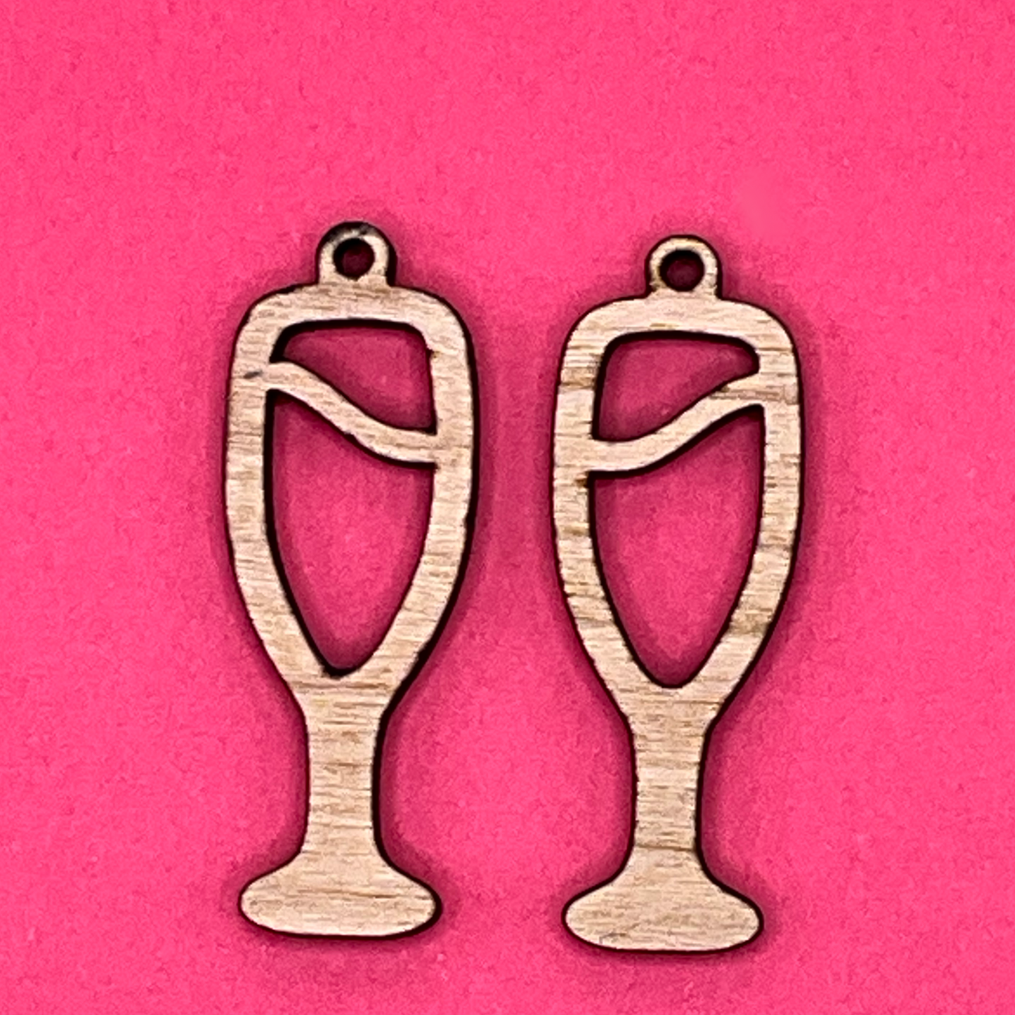 Blank Champagne glass wooden bezels