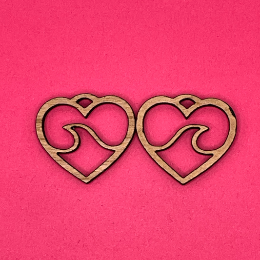 Blank Wave Heart wooden bezels