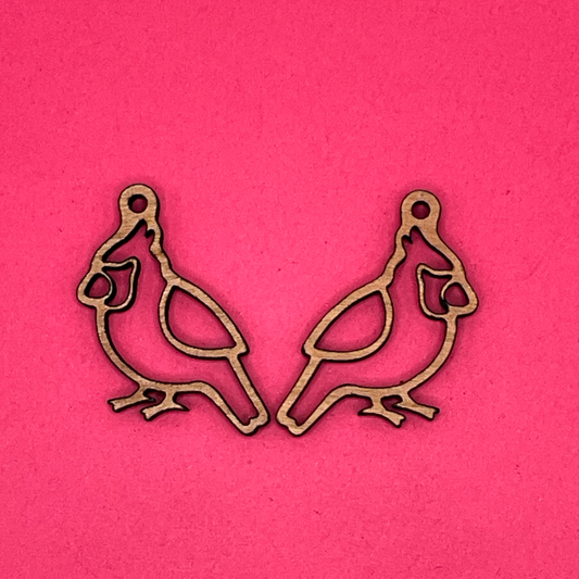 Blank Cardinal Bird wooden bezels