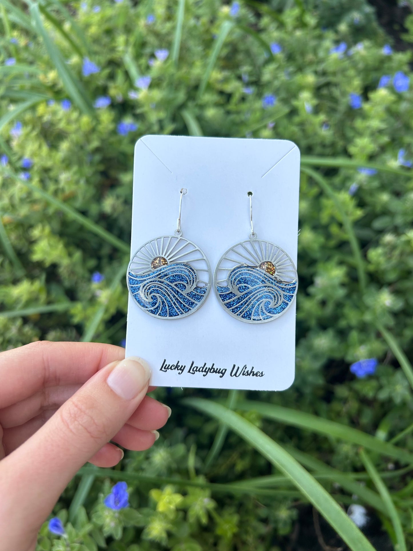 Beach hoop earrings