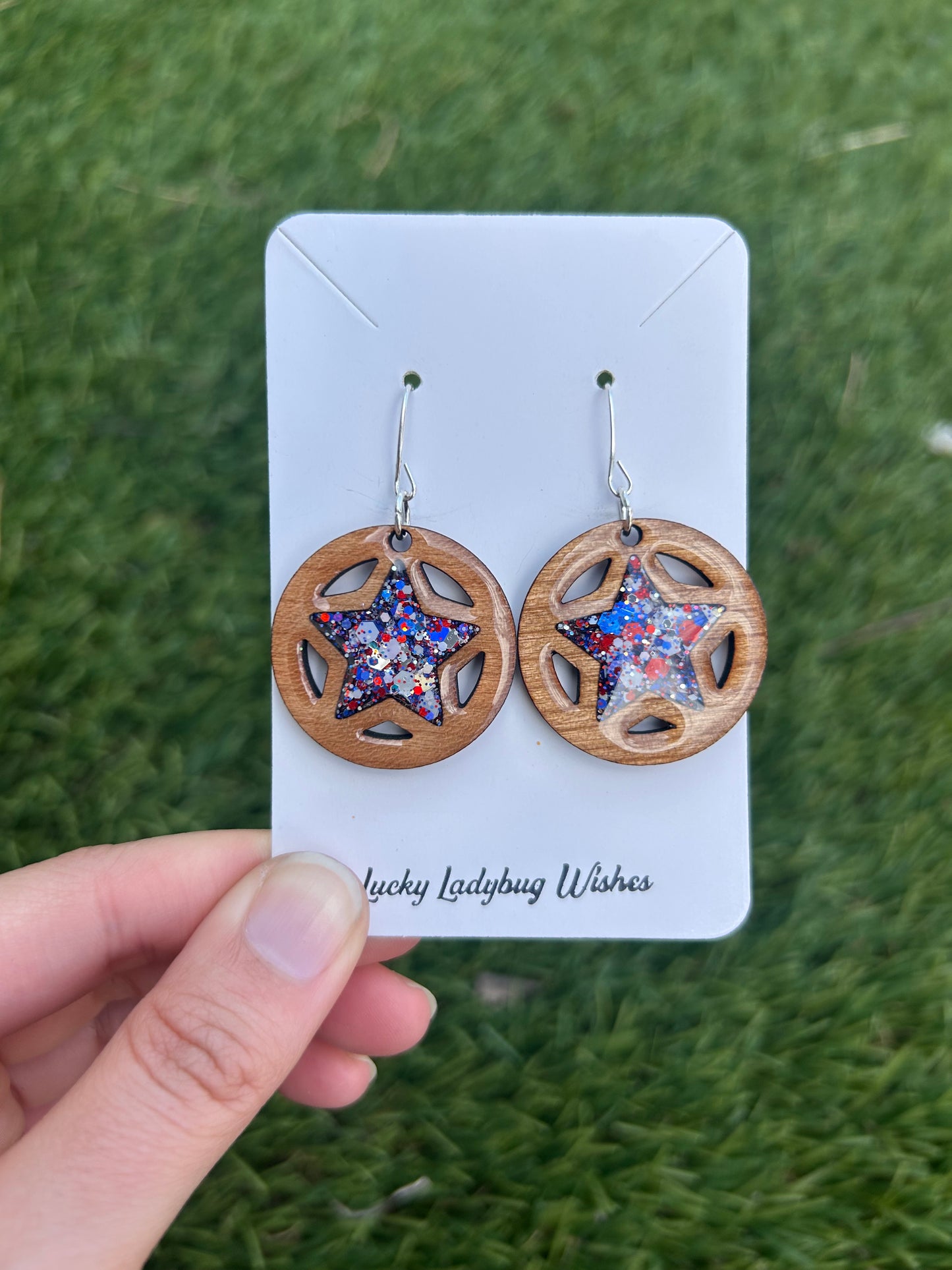 Hoop Stars wooden earrings
