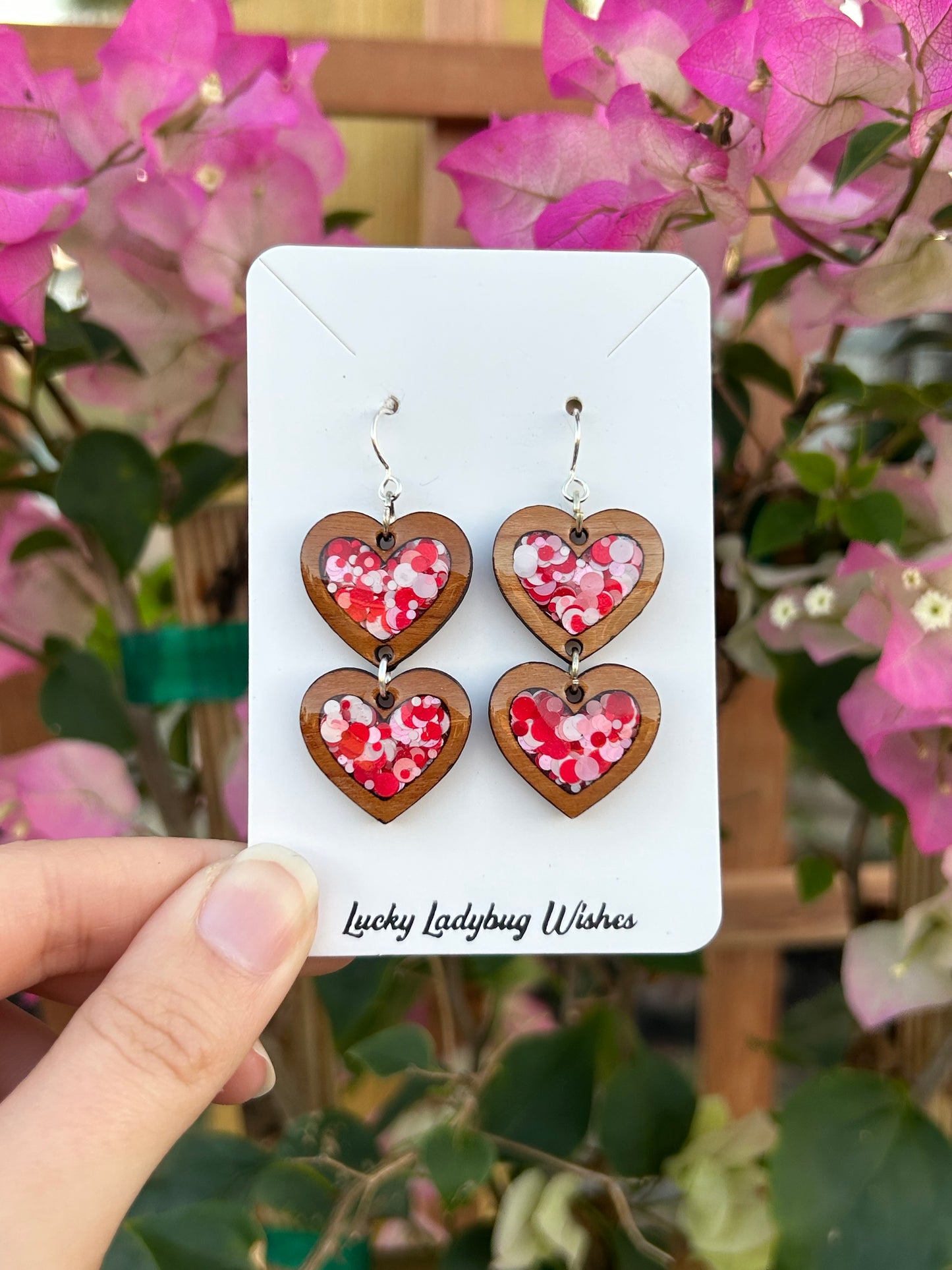 2 tier Heart earrings