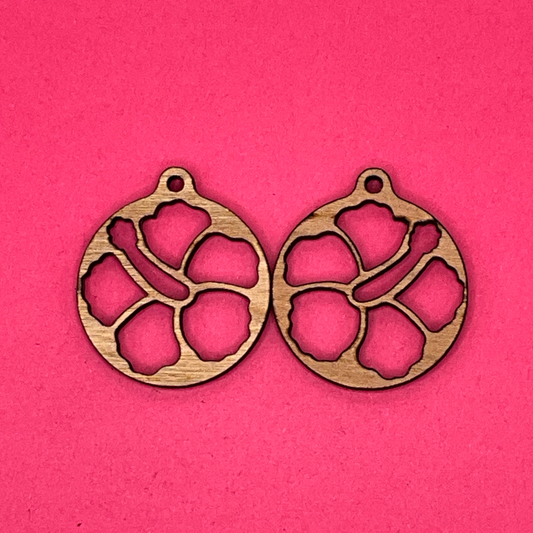 Blank Hibiscus Hoop wooden bezels