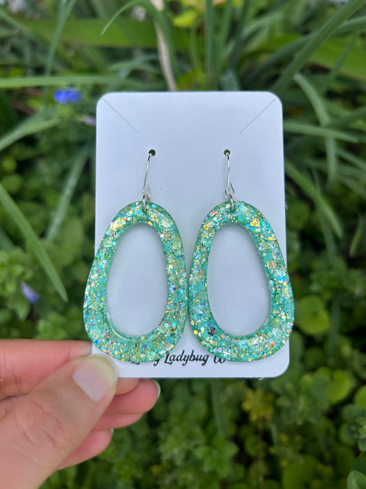 Big sea glass earrings
