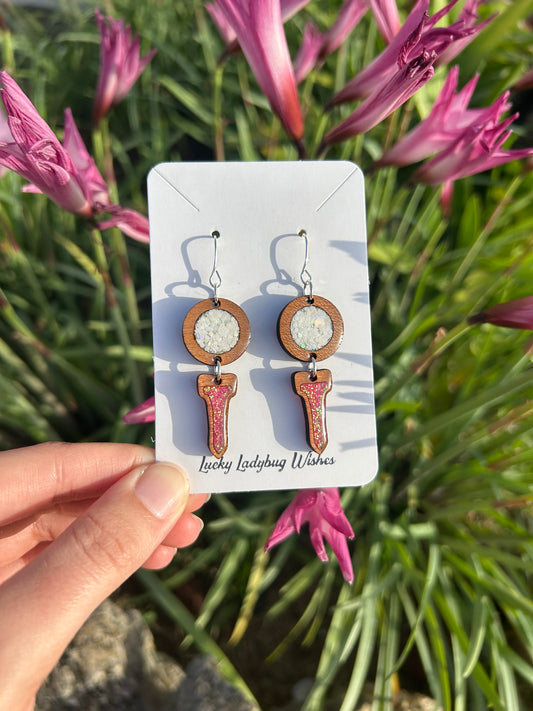 Golf ball tee earrings