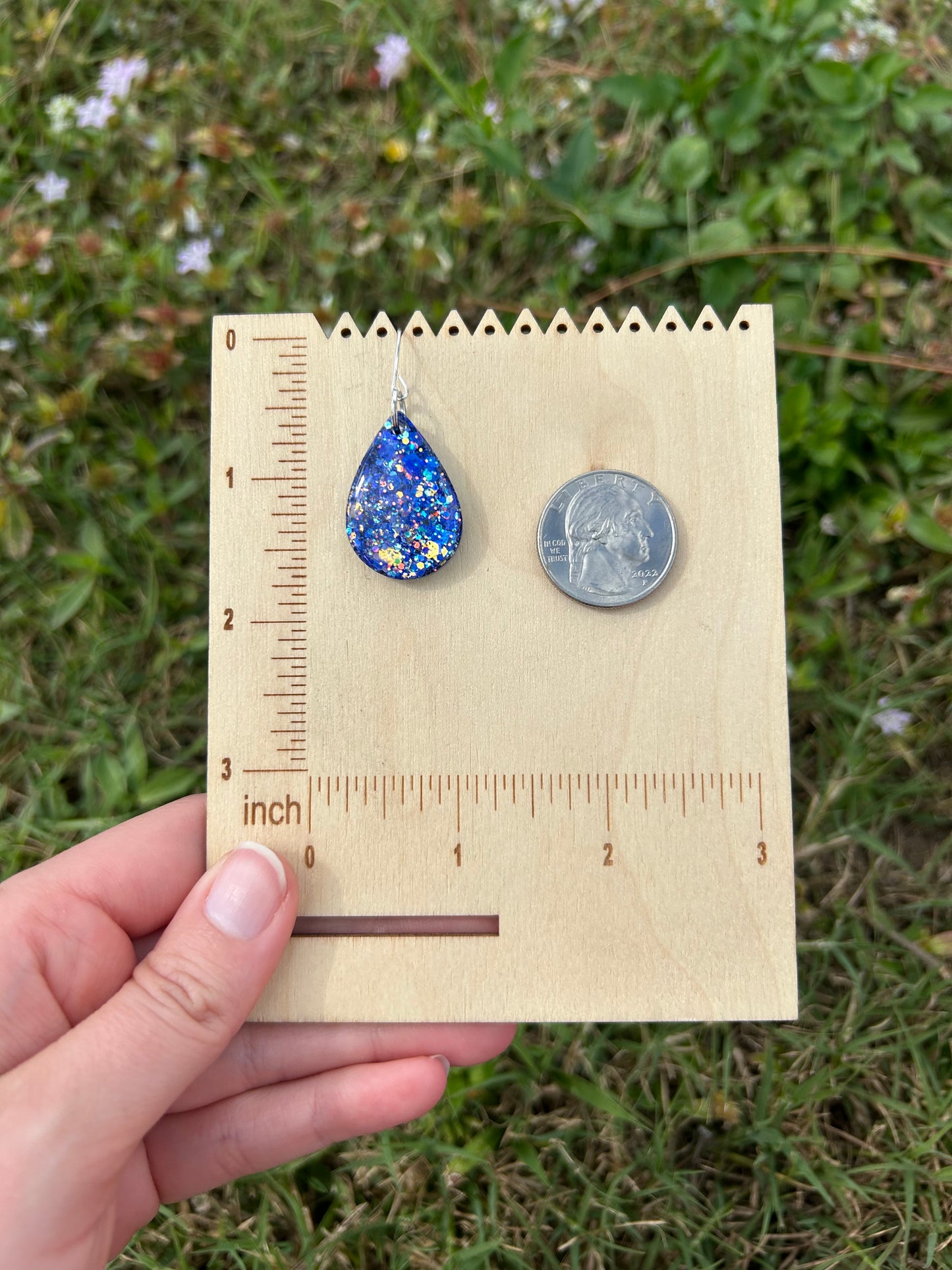 Small Blue jay earrings