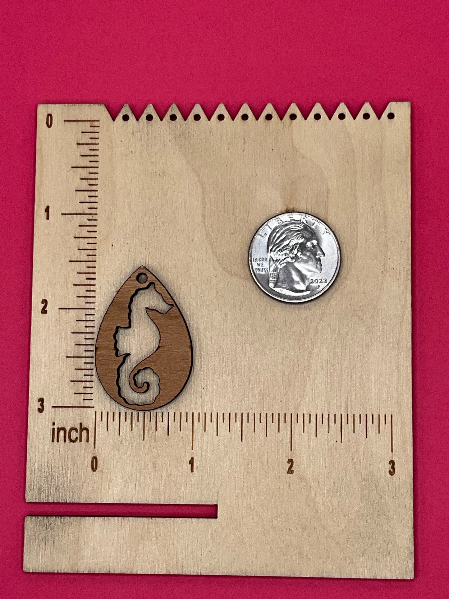 Blank Seahorse Teardrop wooden bezels