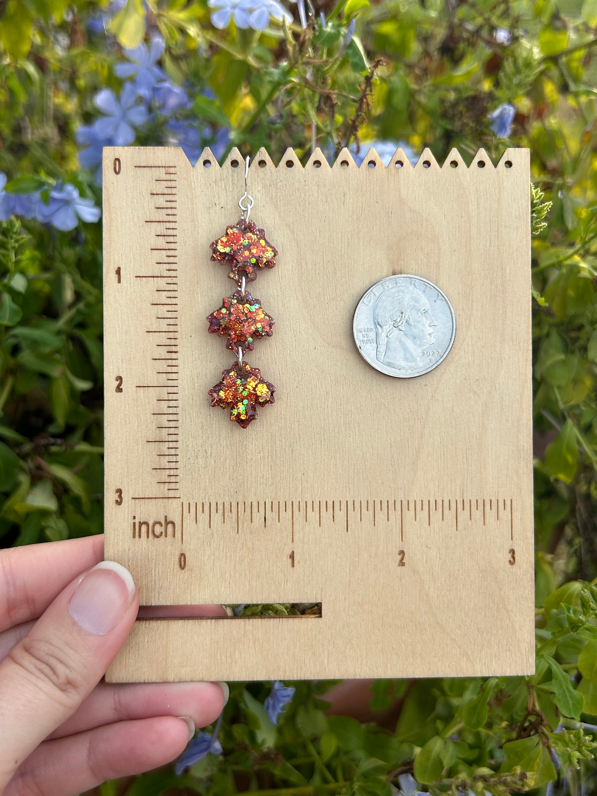 Fall leaf 3 tier earrings