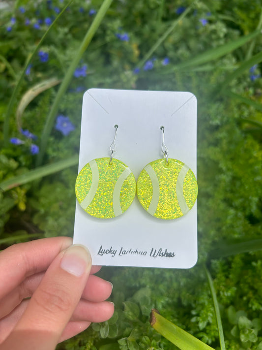 Tennis ball earrings