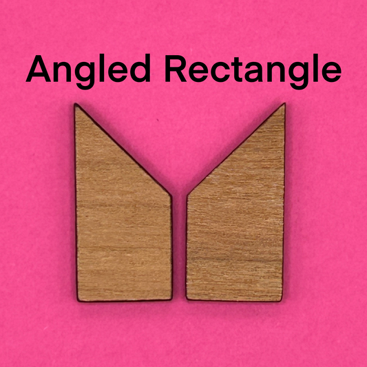 Blank half rectangle wooden bezels