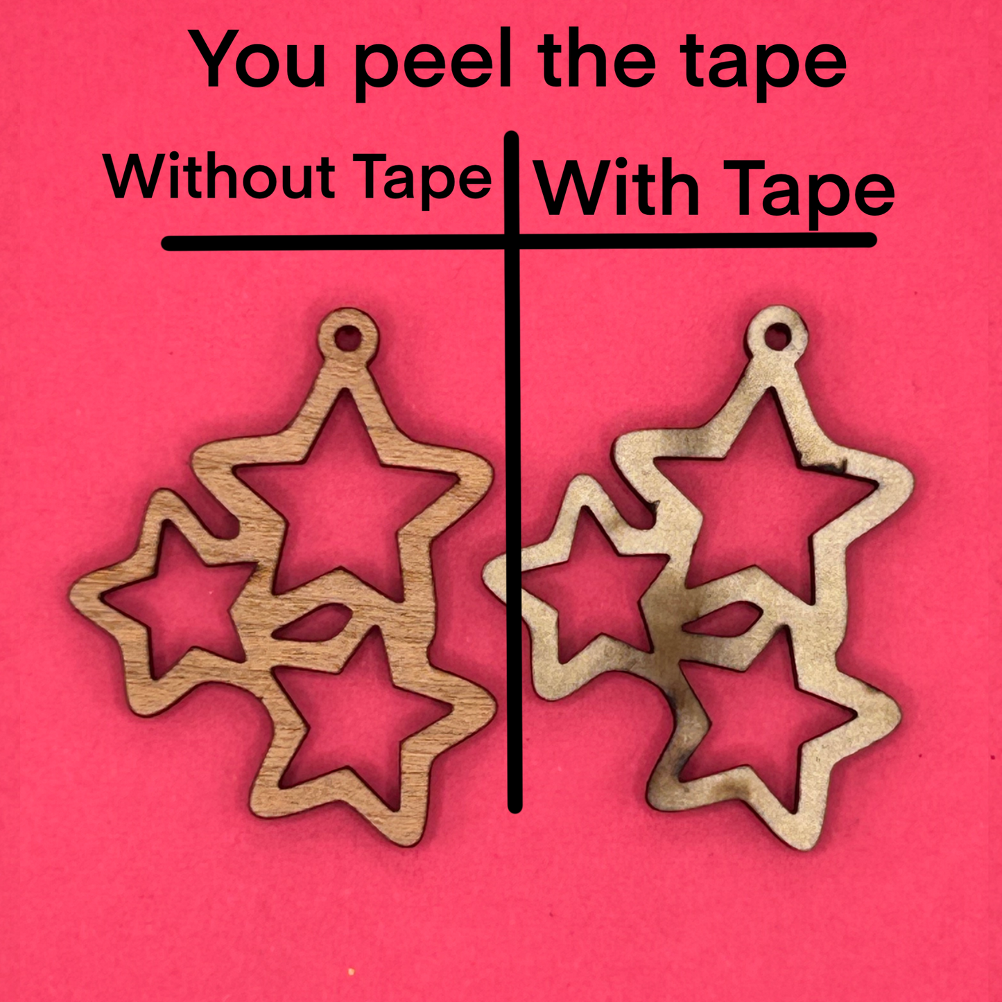 Blank Stacked Stars wooden bezels