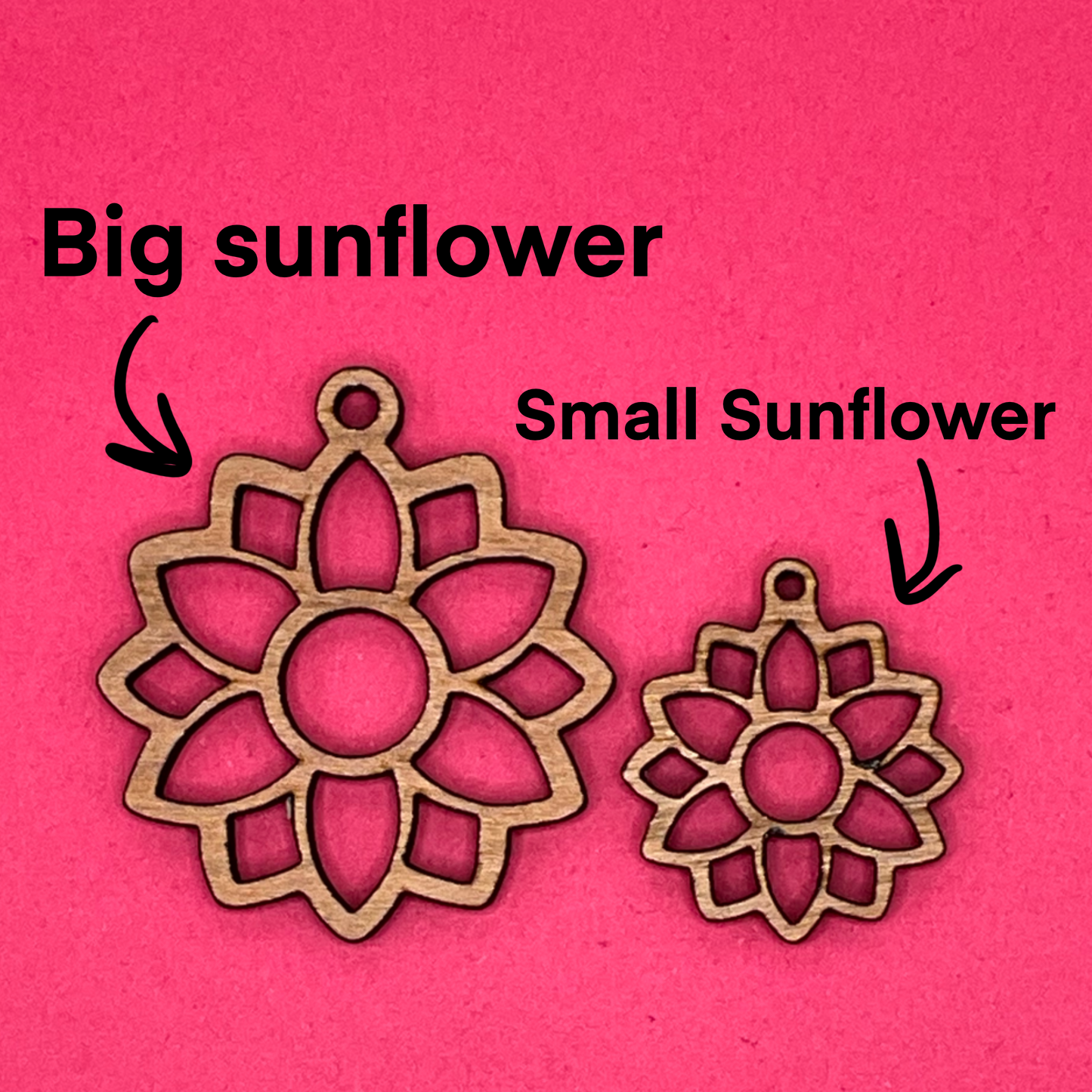 Blank sunflower wooden bezels