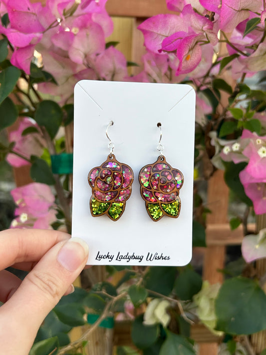 Rose earrings
