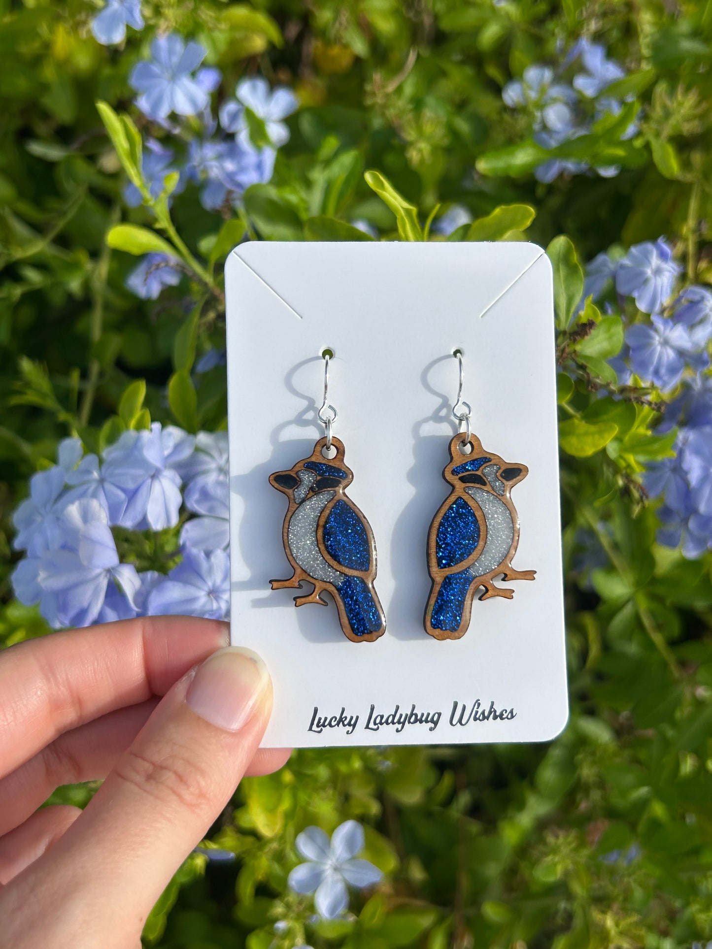 Blue Jay earrings