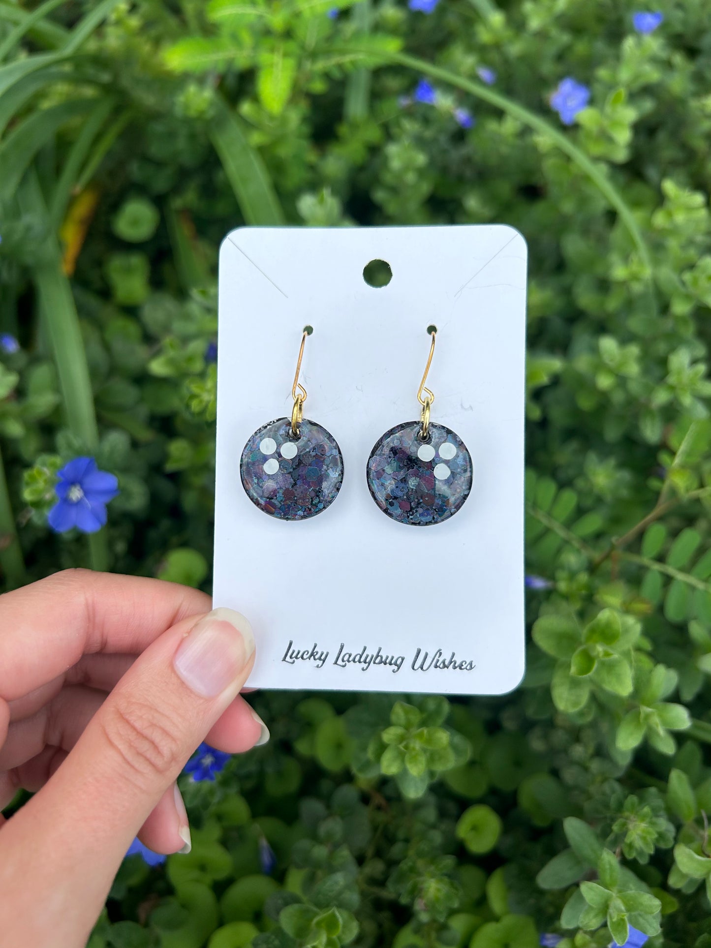 Bowling ball earrings