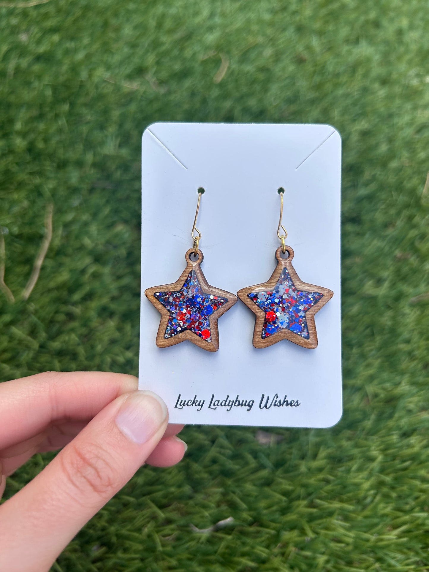 Star wooden earrings