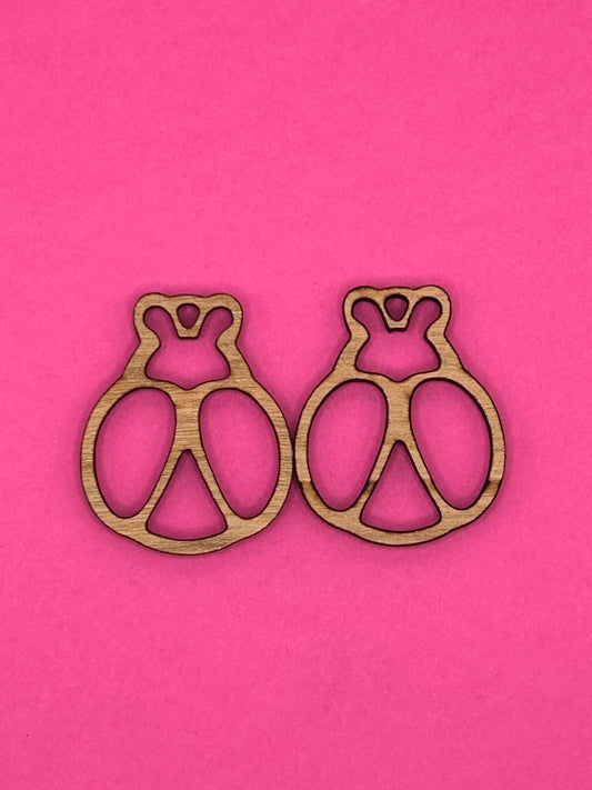 Blank ladybug wooden bezels