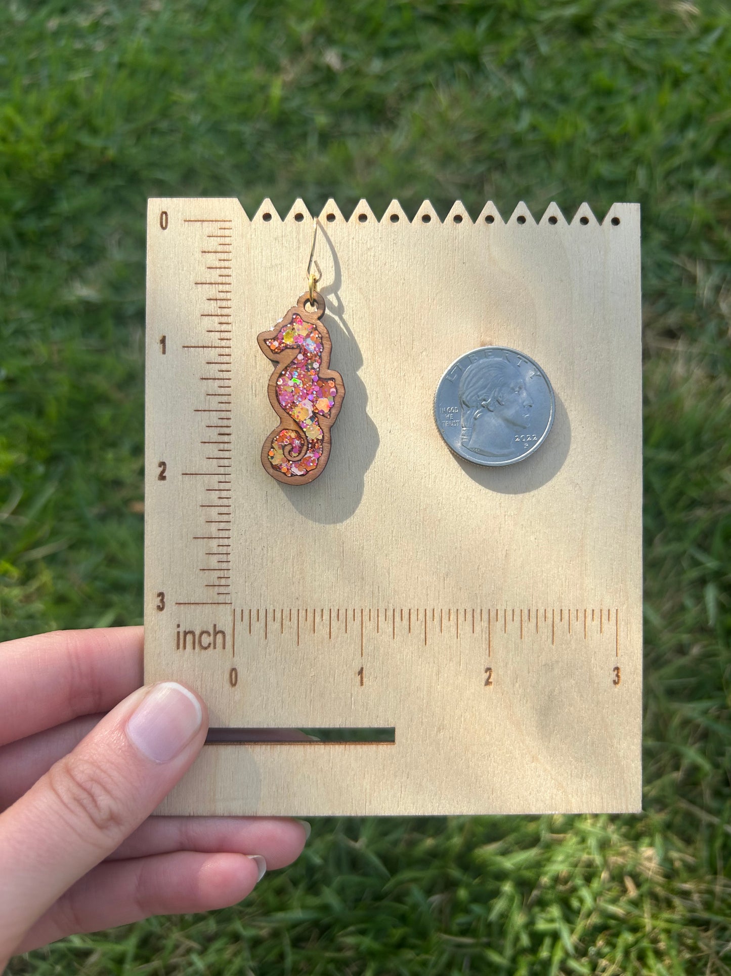 Seahorse wooden earrings