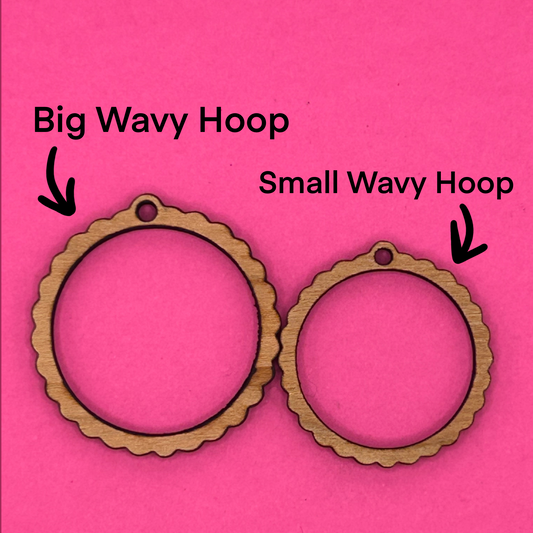 Blank Wavy Hoop wooden bezels