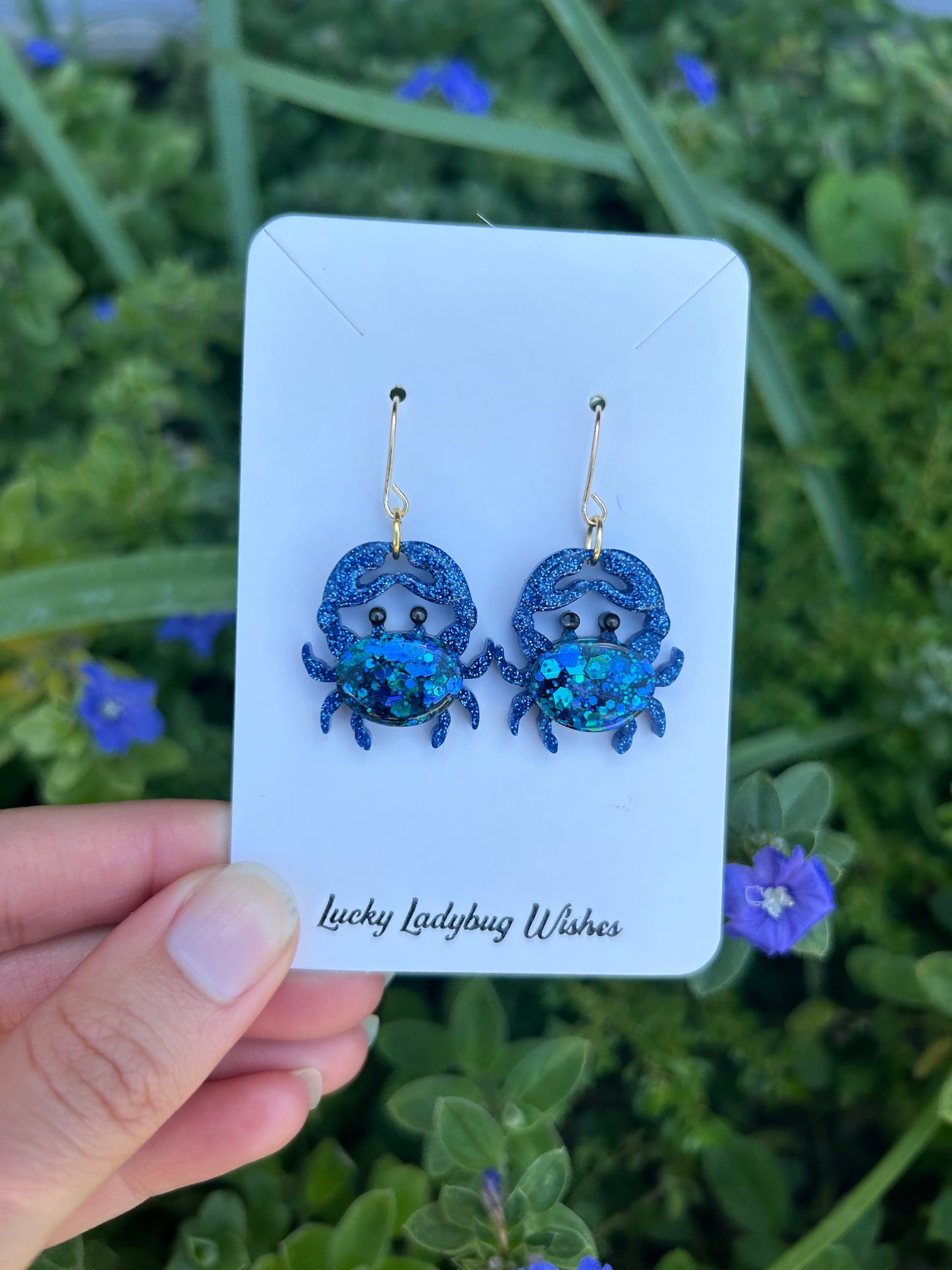 Small crab earrings