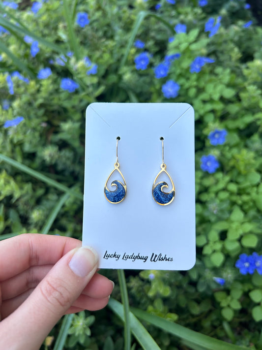 Wave Bezel earrings