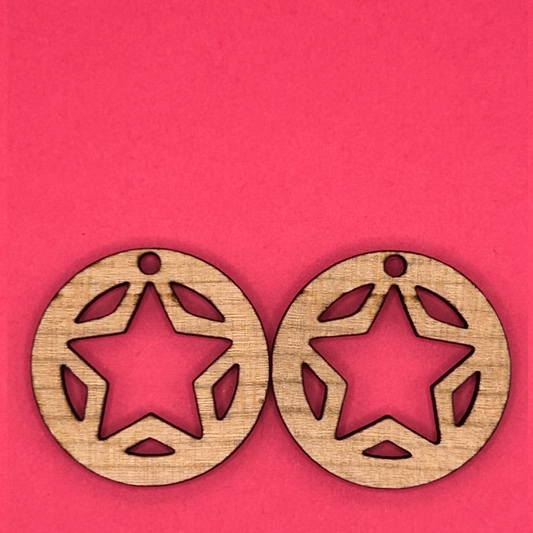 Blank Hoop Star wooden bezels