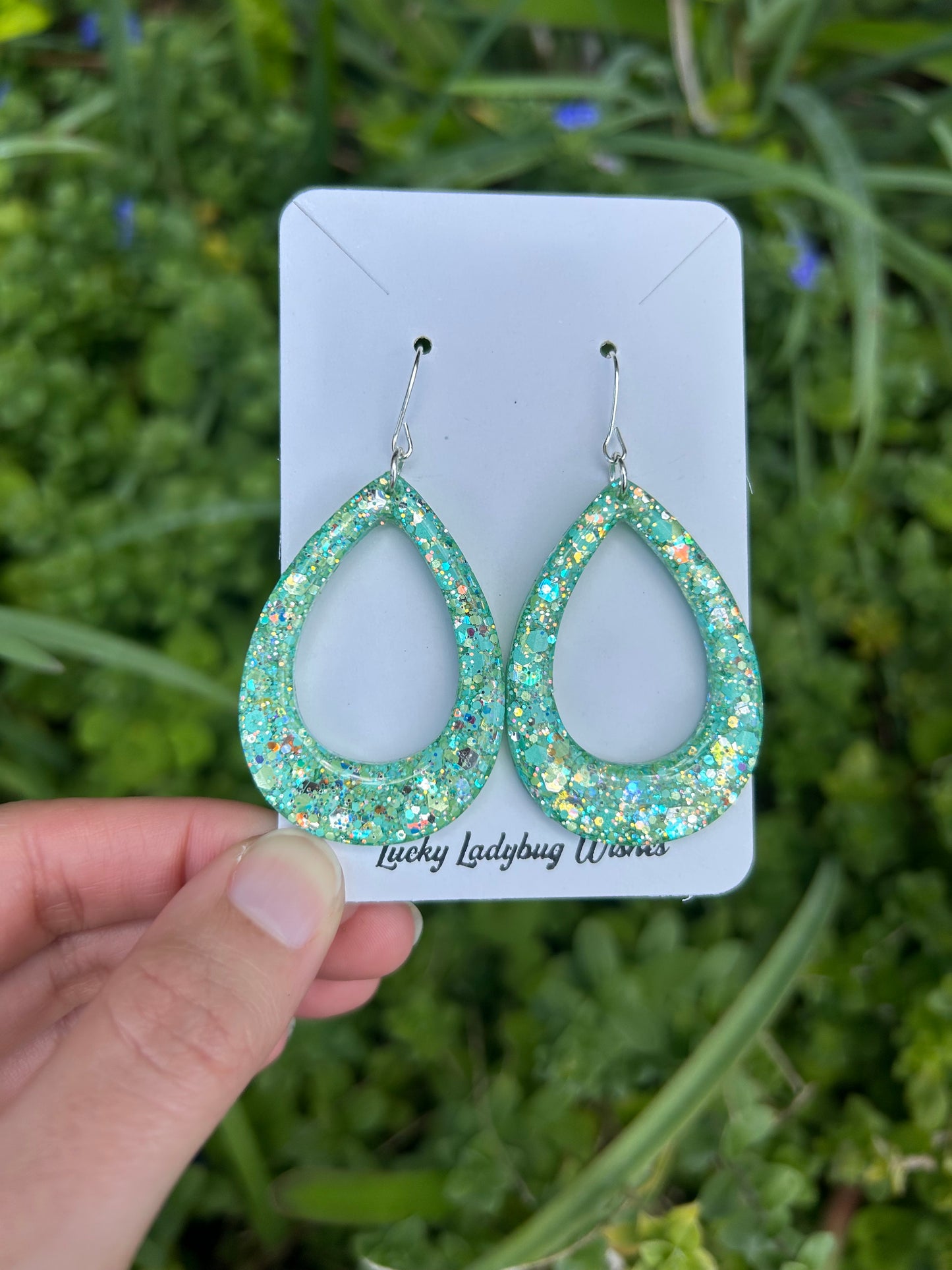 Big sea glass earrings