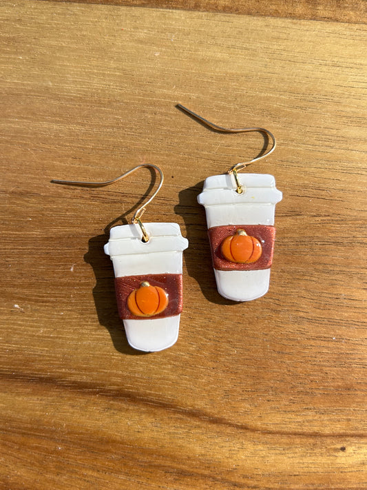 Big pumpkin spice lattes earrings