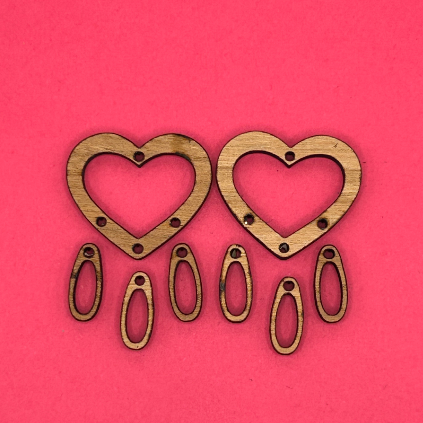 Blank Heart Dangle wooden bezels