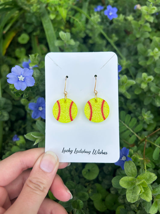 Softball earrings