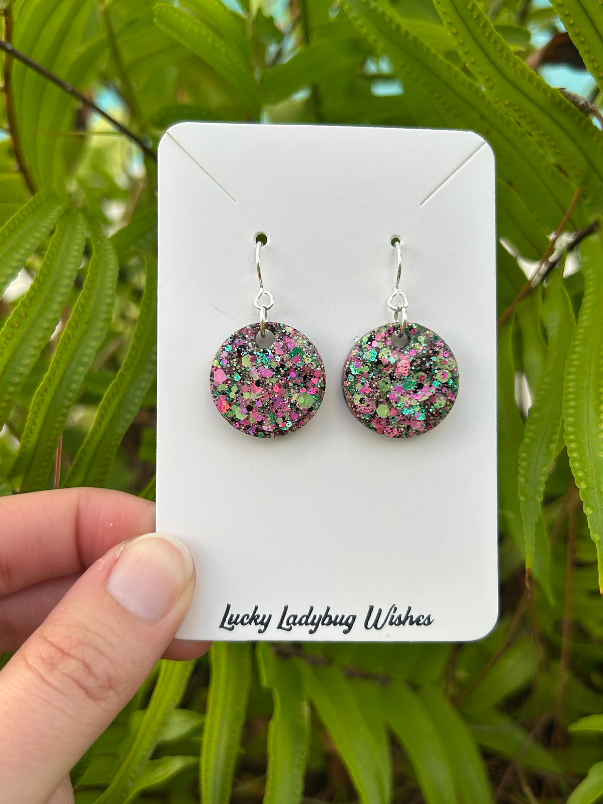 Small Watermelon Moonshine earrings