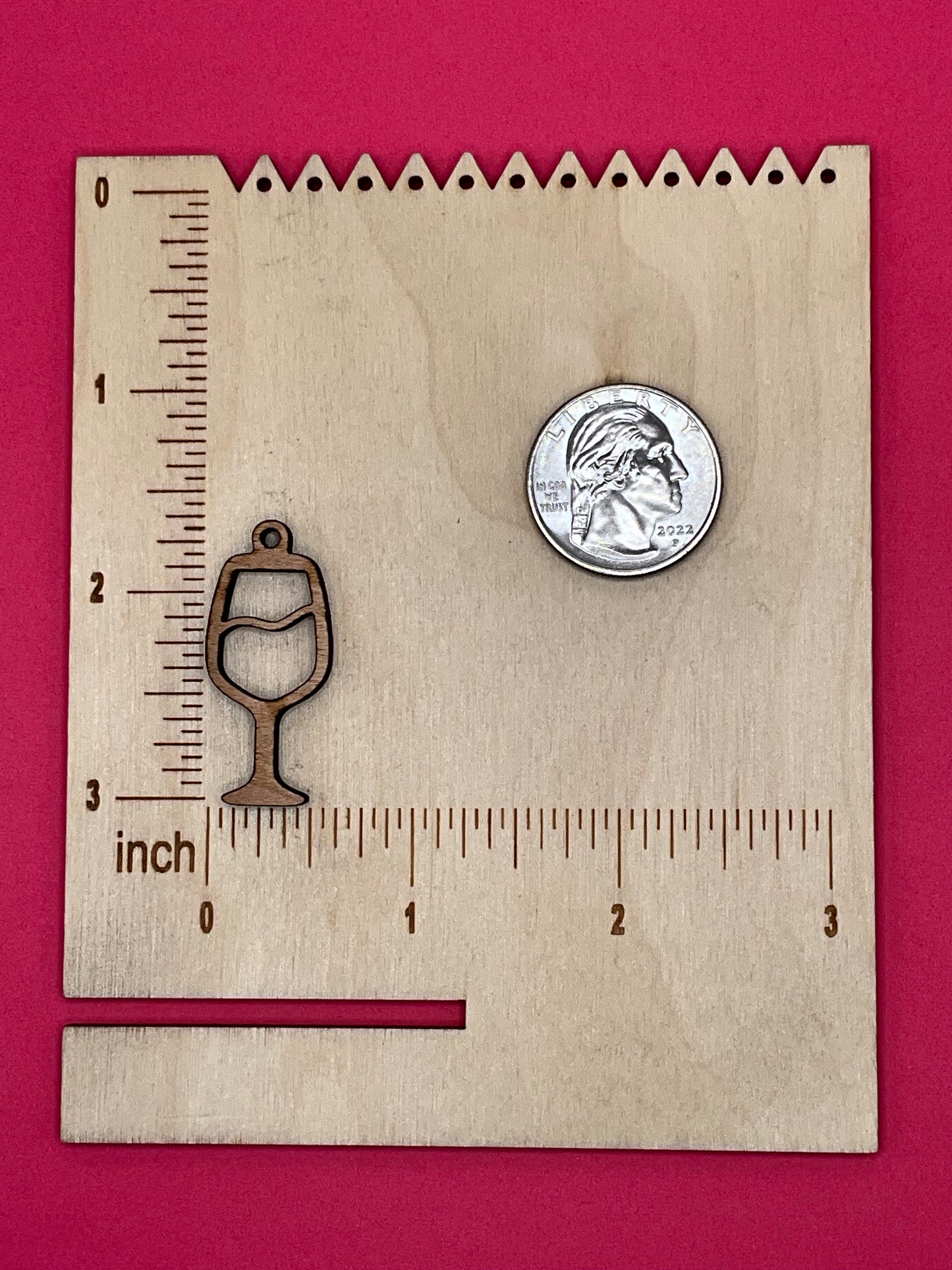 Blank wine glass wooden bezels